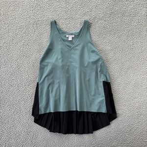 Athleta Swing Forward Tank Top Womens Medium Pleated Deep Ocean Teal‎ Black